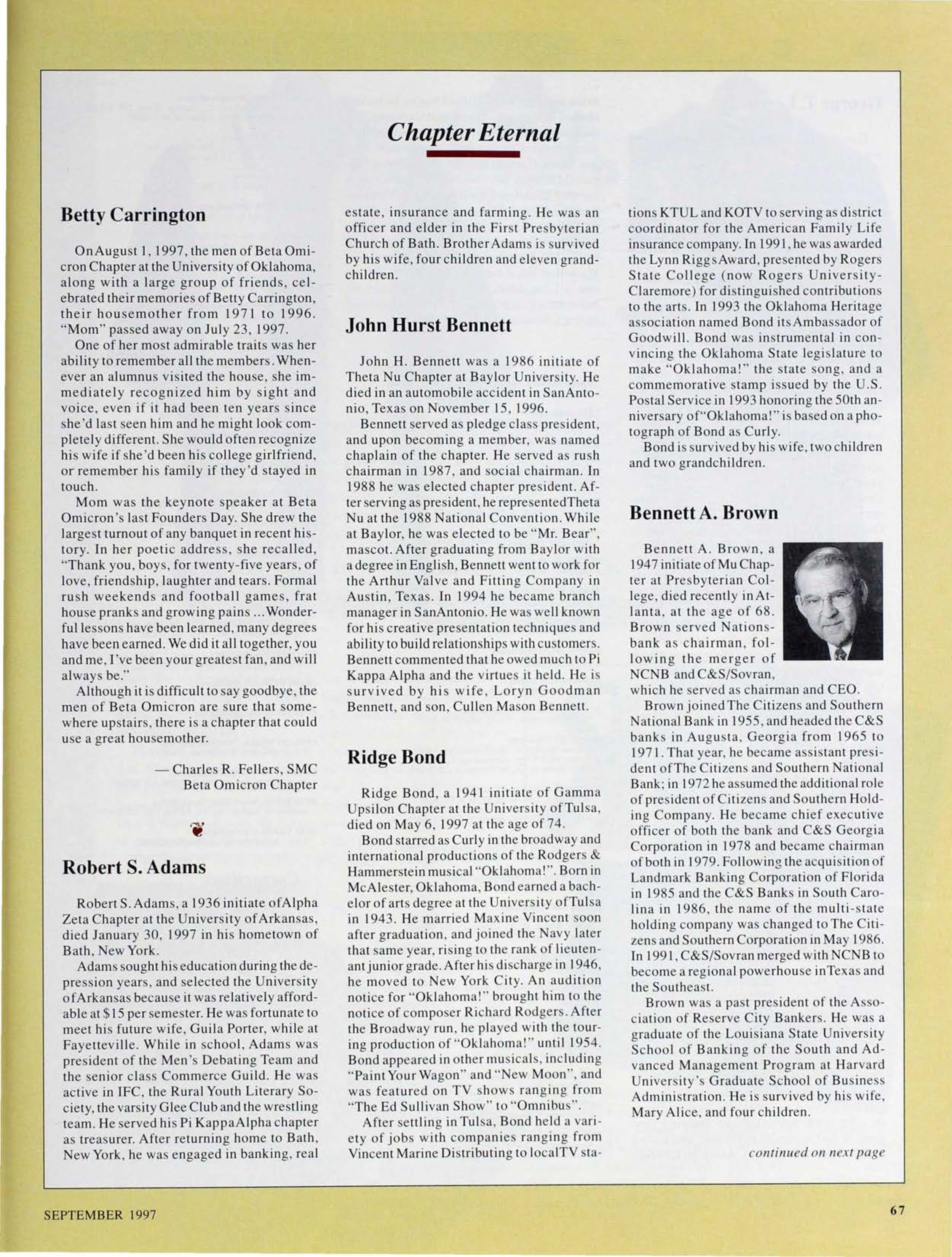 Chapter Eternal, September 1997